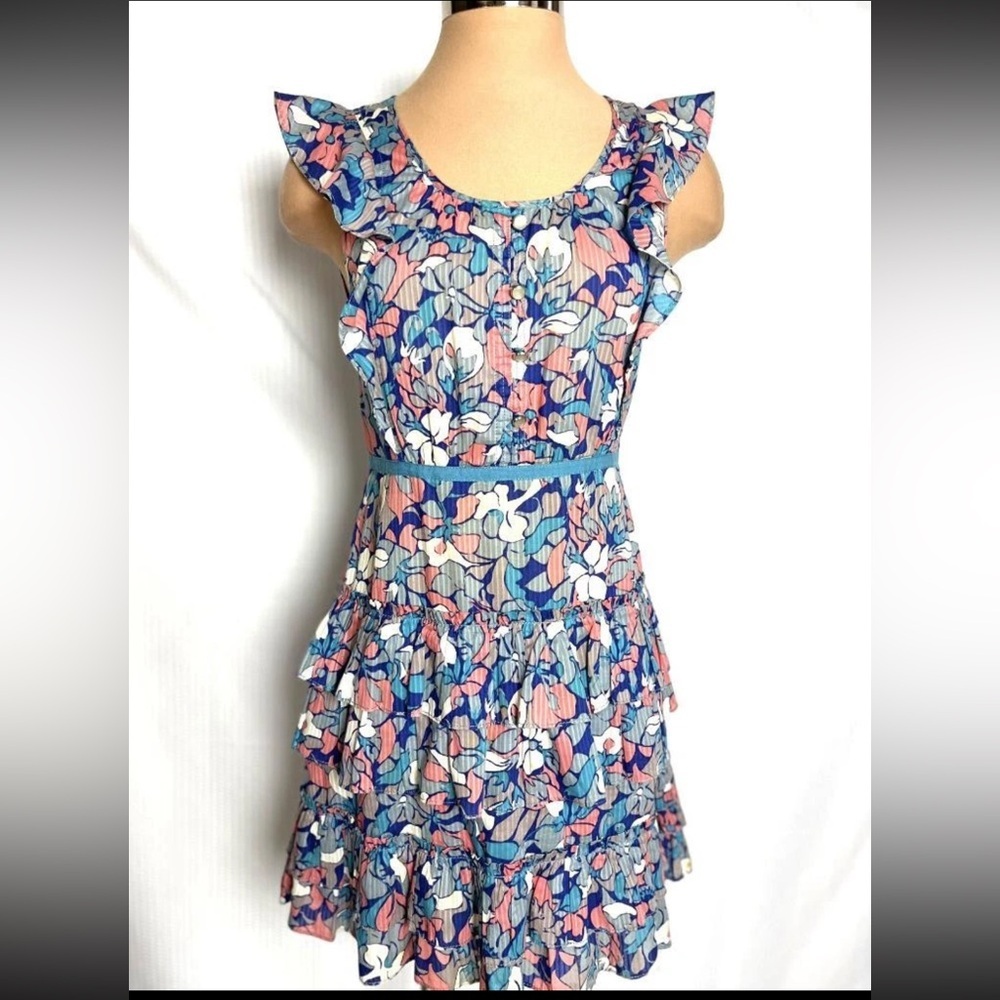 MARC by MARC JACOBS Y2K 100% Cotton Floral Ruffle Tiered Tie Back Mini Dress 6 - Picture 5 of 9